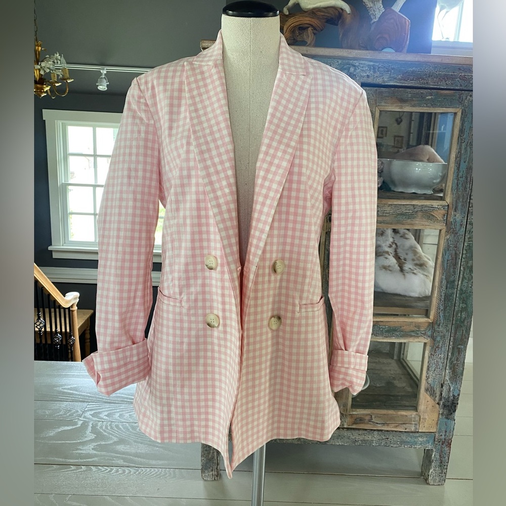 J. McLaughlin Gingham Blazer